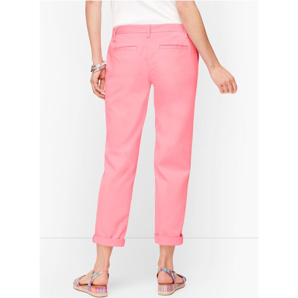 Talbots Womens 4 Petite Light Pink Relaxed Chino Ankle Cotton Beach Summer Pants - Picture 4 of 9